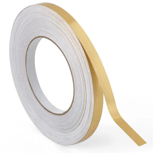 Gaahing Cinta metalizada dorada con película de Mylar de poliéster, adhesivo decorativo para despegar y pegar con acabado brillante similar a un