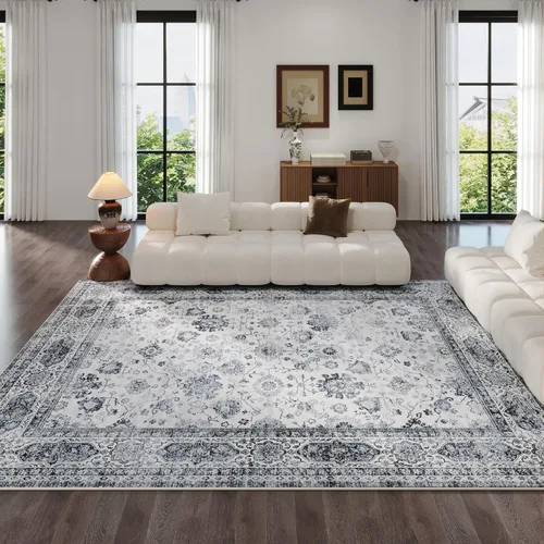 Miniatura 45 de Rugcomf Alfombra de pasillo de 2 x 6 pies, lavable, bohemio, suave, antideslizante, no desprende pelusa, lana sintética, estilo vintage para cocina