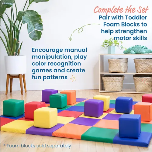 Miniatura 4 de ECR4Kids SoftZone Tapete de Actividades de Retazos, Tapete de Juego Plegable, Surtido