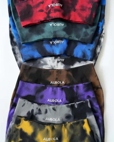 Miniatura 4 de AUROLA Dream Tie Dye Workout Shorts for Women Seamless Scrunch Soft Active Shorts