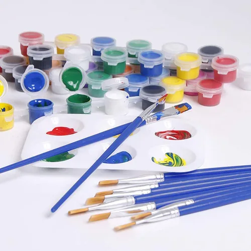 Miniatura 9 de Juego de pinceles de pintura, 100 piezas de pelo de nailon de cabeza plana, pinceles de pintura para óleo acrílico, acuarela, artistas profesionales