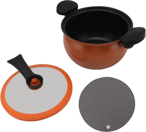 Miniatura 7 de Micro olla a presión utensilios de cocina de cocción rápida, 12.2 x 11.0 * 6.7 in utensilios de cocina antiadherentes para microondas, olla Naranja