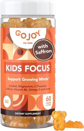 GOJOY NATURALS Gomitas de atención para niños - Suplemento de 7 en 1 para la atención y el enfoque para niños y adolescentes con extracto de