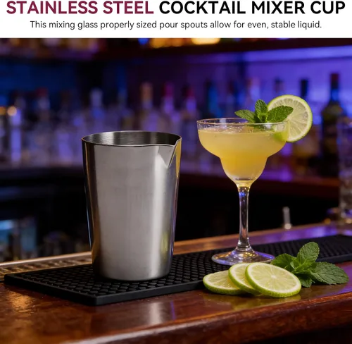 Miniatura 2 de Coctelera, mezcla de lata de acero inoxidable coctelera de cóctel de vidrio mezclador de bebidas de metal mezclador de cóctel jarra de mezcla jarra