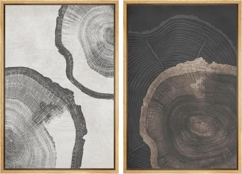 Miniatura 97 de SIGNWIN Lienzo enmarcado para pared, ilustraciones abstractas texturizadas en tonos beige terrosos, arte moderno, decorativo, contemporáneo