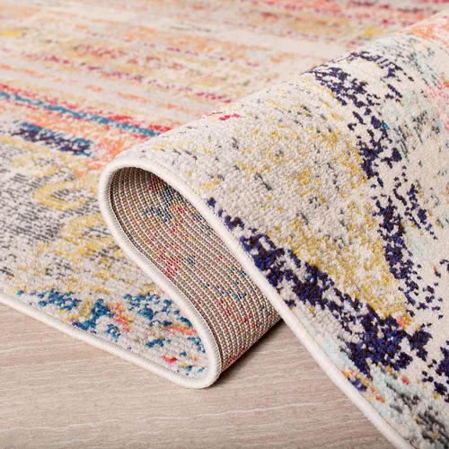 Miniatura 6 de SAFAVIEH Madison Collection - Alfombra de pasillo de 2 pies 2 pulgadas x 8 pies, color gris y naranja, diseño tribal bohemio, chic envejecido,