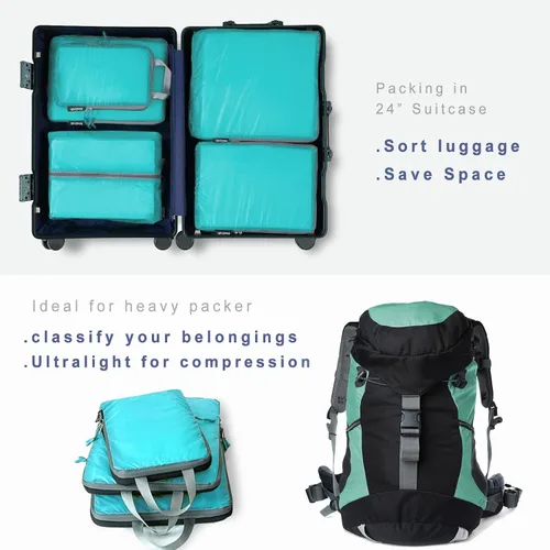 Miniatura 6 de BAGAIL 4 Set/6 Set Ultraligero Compresión Embalaje Cubos Organizador de Embalaje para Accesorios de Viaje Equipaje Maleta Mochila
