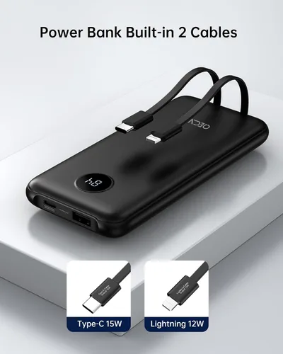 Miniatura 2 de Cargador Portátil, Paquete de 2 Bancos de Energía de 10000mAh, Estación de Carga Compartida, Paquete de Batería de Carga Rápida de 15W, Cargador