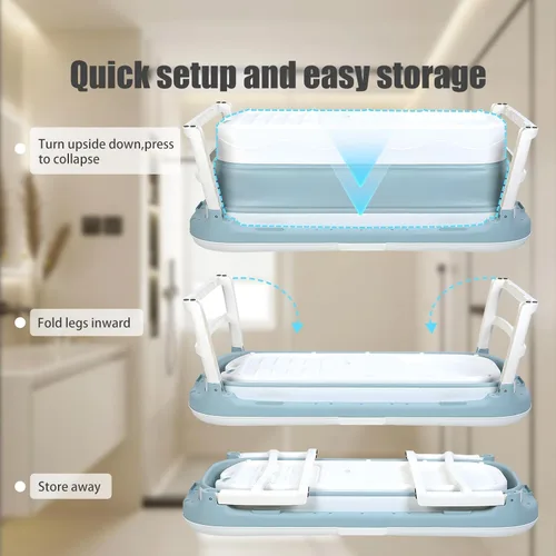 Miniatura 4 de Bañera plegable de 58/56/50/46 pulgadas, bañera portátil grande, bañera plegable independiente para adultos, bañera plegable para ducha, baño