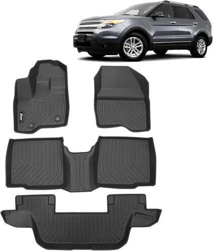 Miniatura 14 de FREEMOTOR802 Compatible con Ford Maverick 2.5L híbrido 2022-2025, alfombrillas de piso negras moldeadas en 3D, protección para 1ª y 2ª fila