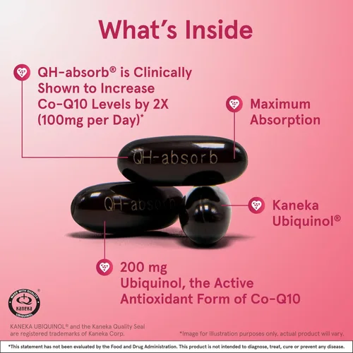 Miniatura 3 de Jarrow Formulas QH-Absorb 200 mg - 60 cápsulas blandas - Co-Q10 de alta absorción - Forma antioxidante activa de Co-Q10 - Apoya la producción