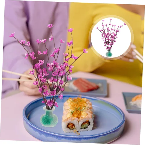 Miniatura 8 de Mobestech Sashimi Plato de decoración de sushi Plato de sushi Plato de flor Decoración de flores de seda Decoración de plato de sushi Decoración