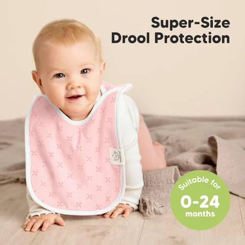 Miniatura 2 de KeaBabies Paquete de 8 Baberos para Niños y Niñas, Baberos sin Botones para Babear, Dentición de Bebés Niñas y Niños Pequeños, Recién Nacidos