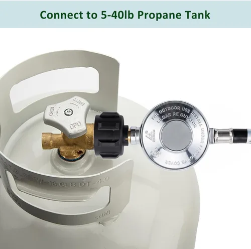 Miniatura 5 de ATKKE 2 Feet Propane Regulator Hose Assembly, QCC1/Type 1 Tank to 3/8" Female Flare Fitting, Low Pressure Replacement Gas Line for Grill,Heater,Fire