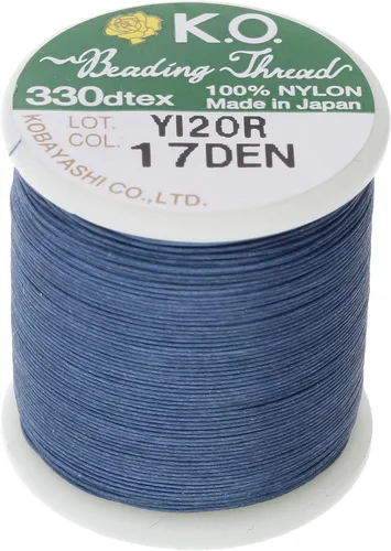 Miniatura 24 de Hilo de nailon para cuentas KO, color blanco, japonés encerado al 100%, 330TEX, resistente a enredos, carrete de 50 m / 55 yardas, para proyectos