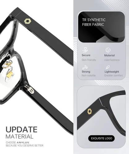 Miniatura 3 de ANYLUV Gafas de luz azul para hombres y mujeres, gafas de juegos de computadora, antifatiga ocular, ligeras, con bloqueo de luz azul