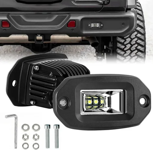 Miniatura 8 de EBESTauto - Manivelas LED de montaje empotrado, luz de trabajo LED de barra de luz de parachoques luces de conducción fuera de carretera LED lámpara