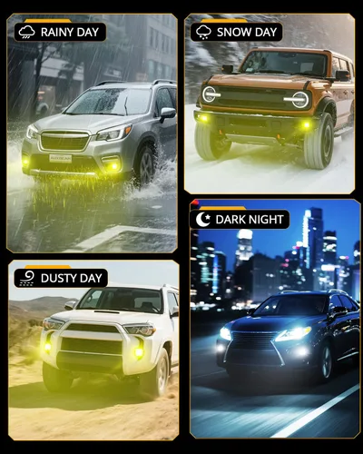 Miniatura 9 de Auxbeam Color Play Series SAE - Luces antiniebla LED de 3 pulgadas con DRL blanco y señal de giro para Ford Honda, Nissan, Subaru, Acura, Lexus