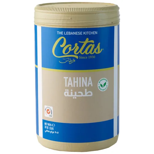 Cortas - Tahini, 100% pasta de sésamo, 2 libras (31.99 oz), Kosher, Halal, sin gluten