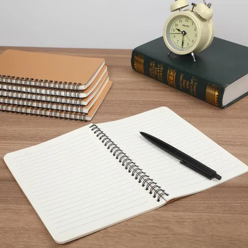 Miniatura 5 de miikoul - 150 paquetes de cuadernos en espiral A5, 8.3"×5.5", 60 hojas/120 páginas, cuadernos de viaje con tapa dura y a rayas para oficina