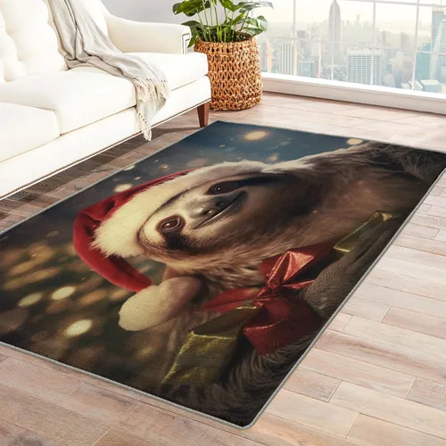 Miniatura 42 de Alfombra de oso de 2 x 3 pies, alfombra de Navidad para entrada, sala de estar, dormitorio, alfombra de animales salvajes, decoración de habitación