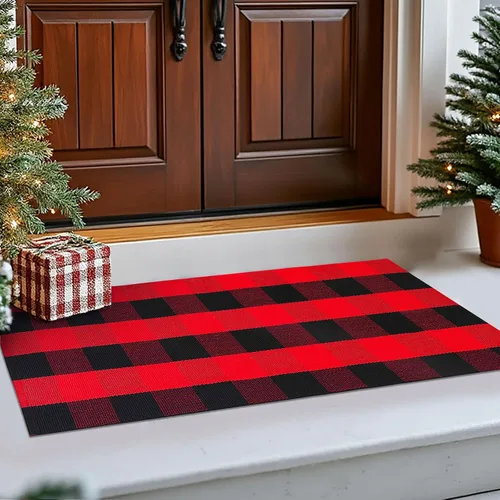 Miniatura 47 de IOHOUZE Alfombra Rayada Gris y Blanca - 27.5" X 43" Tapetes para Puerta Delantera al Aire Libre, Alfombra Lavable para Decoración de Porche