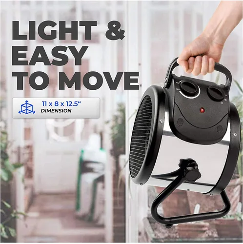 Miniatura 6 de BioGreen Calentador Eléctrico de Invernadero y Ventilador con Termostato Digital PALMA 1500 Vatios, 5100 BTU/hr 5800 ft³/h Circulación de Aire