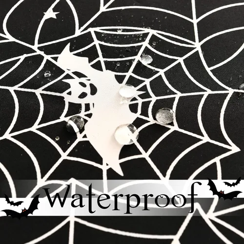 Miniatura 3 de MikiUp Mantel redondo de Halloween, mantel decorativo de tela de araña, impermeable y lavable, para fiestas, cocina, comedor, interiores