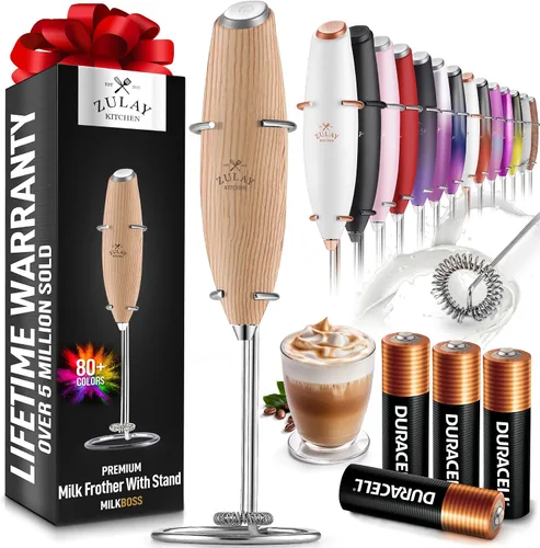 Miniatura 66 de Zulay Milk Boss Espumador de leche potente manual, hace espuma para latte, batidor para mezclar bebidas, café, miniespumador para capuchino, frappé