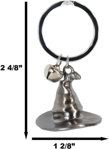Miniatura 2 de Ebros Gift Juego de 2 adornos novedosos Wicca Ocultista Negro Magia Hechicero Sombrero Decorativo Mini Aleación Metal Llavero Llavero Llavero Con