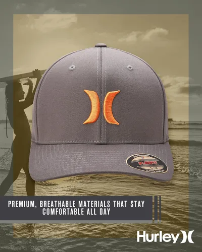 Miniatura 18 de Hurley Gorra de béisbol para hombre - Flexfit - Gorras de béisbol ajustadas para hombre (tamaños: S-XL)