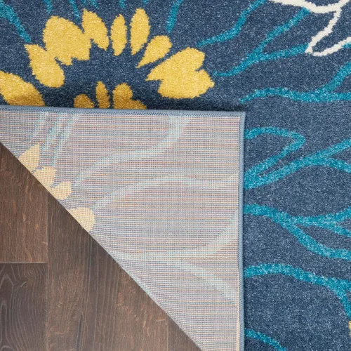 Miniatura 10 de Nourison Passion - Alfombra azul, de 6 pies, 7 pulgadas x 9 pies, 6 pulgadas, floral, campestre, fácil de limpiar, no desprende pelo