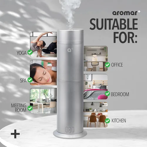 Miniatura 6 de AROMAR Difusor inteligente de aceite sin agua, controlado por aplicación, cubre 1000 pies cuadrados, con Miami, Nueva York y Roma, inspirado