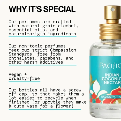 Miniatura 6 de Pacifica Aerosol de Perfume de Néctar de Coco Indio – Fragancia Tropical de Vainilla y Coco, Perfume Encaparable de Playa para Mujeres, Fórmula