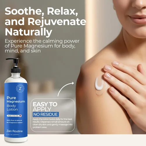 Miniatura 5 de Loción de magnesio para el sueño y los calambres en las piernas – Crema altamente concentrada y no grasa con manteca de karité – Cloruro de magnesio