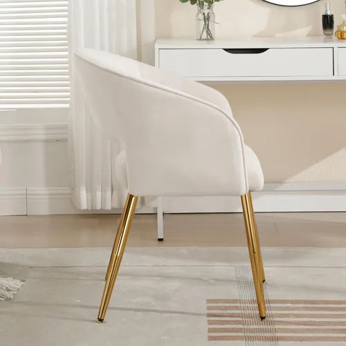 Miniatura 48 de ABET Silla de escritorio con ruedas, silla de oficina en casa de terciopelo, silla giratoria con base dorada, sillas acentuadas modernas tapizadas