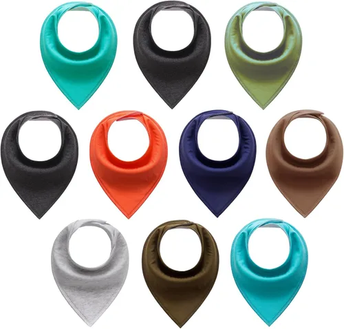 Miniatura 4 de Little Tots - Baberos de algodón unisex para bebés y niños, paquete de 8/10 baberos suaves y absorbentes
