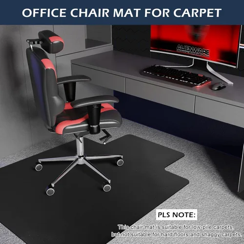 Miniatura 6 de SALLOUS Tapete para silla de oficina para alfombra, 45" x 53" tapete resistente para sillas para suelos alfombrados, tapete antideslizante con borde