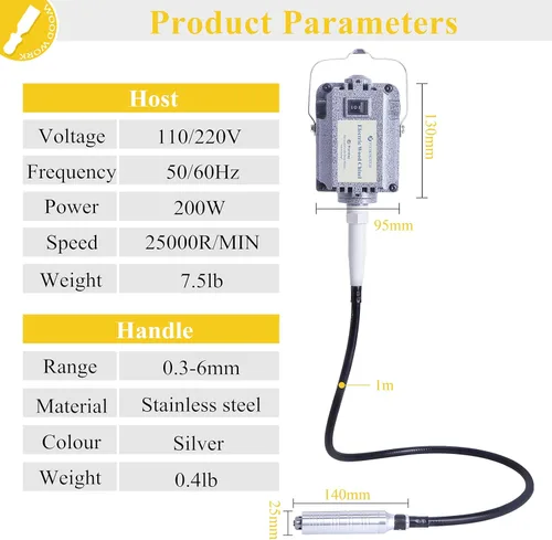 Miniatura 4 de YUCHENGTECH Herramienta giratoria de eje flexible, amoladora de eje flexible, herramienta rotativa, cincel eléctrico, herramientas eléctricas