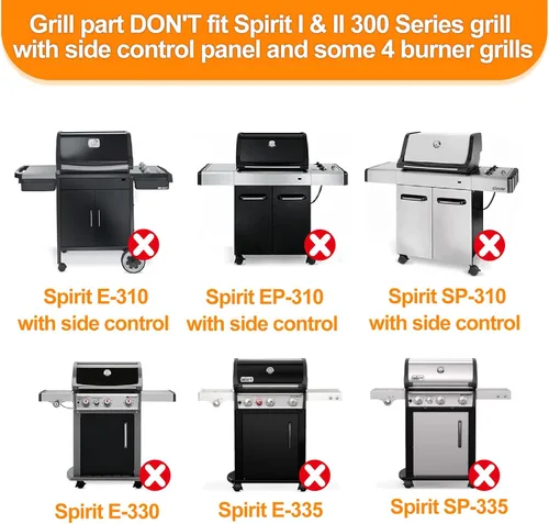 Miniatura 7 de SafBbcue Kits de piezas de parrilla para Weber Spirit II Serie 300 GS4 Parrillas de gas 7636 Barras aromatizantes 69787 Tubo de quemador 67060 Placa