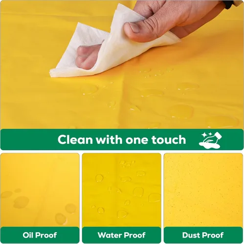 Miniatura 5 de KLEEN CHEF Lavaplatos del poliéster del uso general diario y delantal resistente del cuero del PVC PVC - Grande - Amarillo