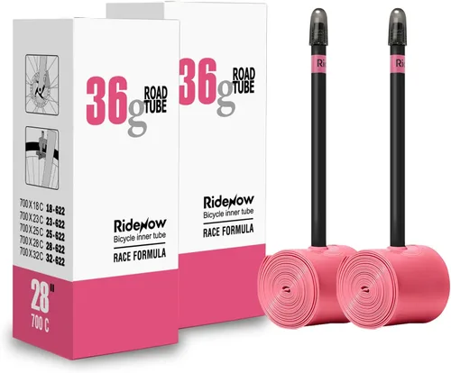 Miniatura 10 de 2 Pack Ridenow TPU Inner Tube 700 x 18-32c/32-47c Super Light for Road Bike Gravel Tubes with 45mm/65mm/85mm Presta Valves (Include Repair Patch Kit)
