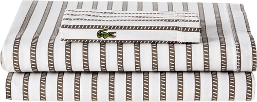 Miniatura 25 de Lacoste Juego de sábanas de algodón de 3 piezas, camuflaje, avena, tamaño individual
