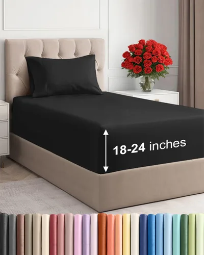 Miniatura 82 de Sábanas King divididas con bolsillos extra profundos, sábanas transpirables y refrescantes de 5 piezas, sábanas de lujo para hotel, suaves, sin 22