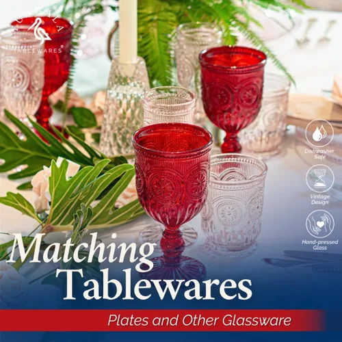 Miniatura 6 de Copas rojas, juego de 6 copas de vino de color rojo hechas a mano para los amantes de la cristalería roja, perfectas para el día de San Valentín