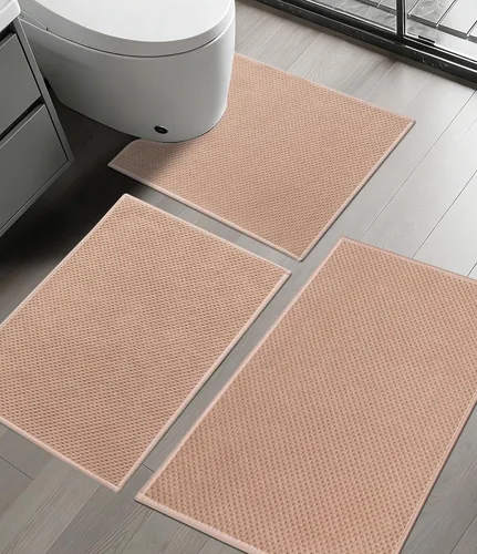 Miniatura 36 de YIHOUSE Juego de 2 tapetes de baño ultrafinos de secado rápido, tapete de baño absorbente para baño, antideslizante, lavable a máquina (beige)