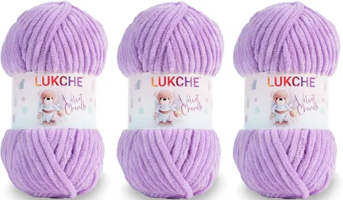 Miniatura 35 de Hilado de chenilla de terciopelo para amigurumi y punto de crochet súper voluminoso 100 gr (69,0 m) (Grosor del hilo 8 mm) (Verde espárrago) 1