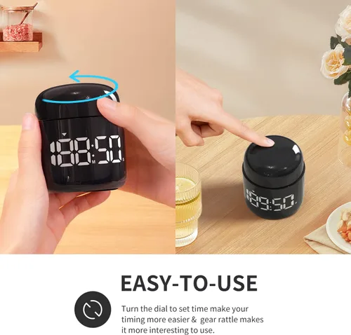 Miniatura 2 de Temporizador Digital de Cocina, Temporizador de Cuenta Regresiva y Progresiva con Pantalla LED Grande, Ajuste de Volumen, Temporizador para Cocinar