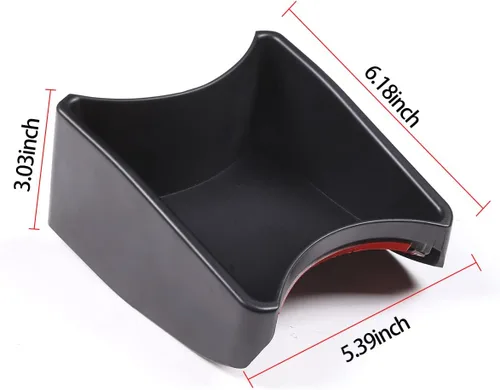 Miniatura 6 de HAPPYHORSE Caja de Almacenamiento para Consola de Coche Bandeja Organizadora Compatible con Fiat 500 2007-2015 Portavasos de Control Central Caja
