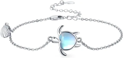 Palpitate Sea Turtle Anklet Bracelets for Women 925 Sterling Silver Sea Turtle Anklets Layered Beach Jewelry Christmas Gifts Adjustable